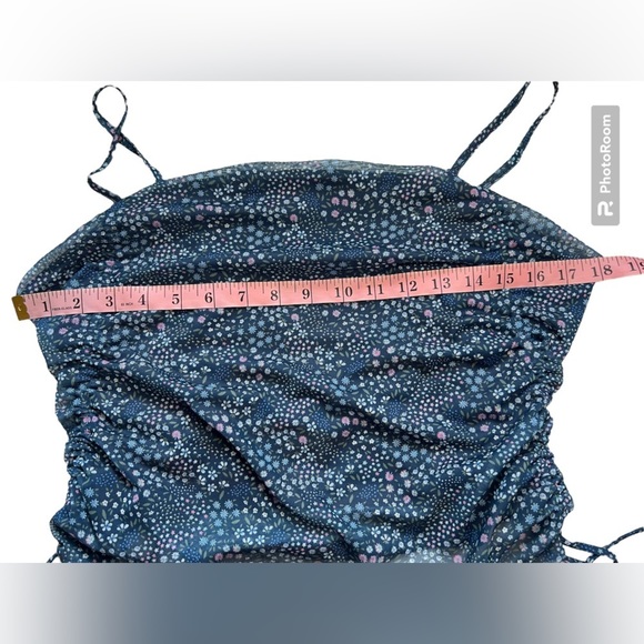 Juniors' SO® Side Cinched Cropped Print Cami Blue Size XXL - Picture 6 of 9